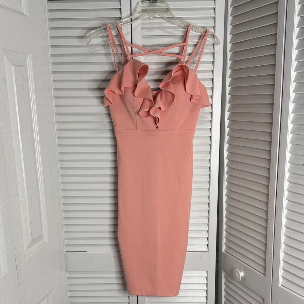 Elegant Pink Ruffle Dress